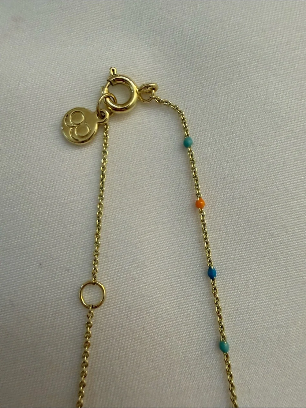 Gorjana Capri Delicate Multicolor Bead Gold Necklace - Women 18kt Gold Plated